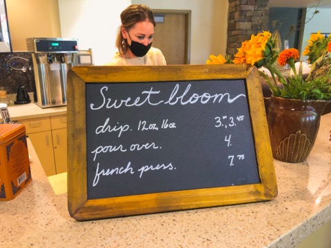 Sweet Bloom coffee menu